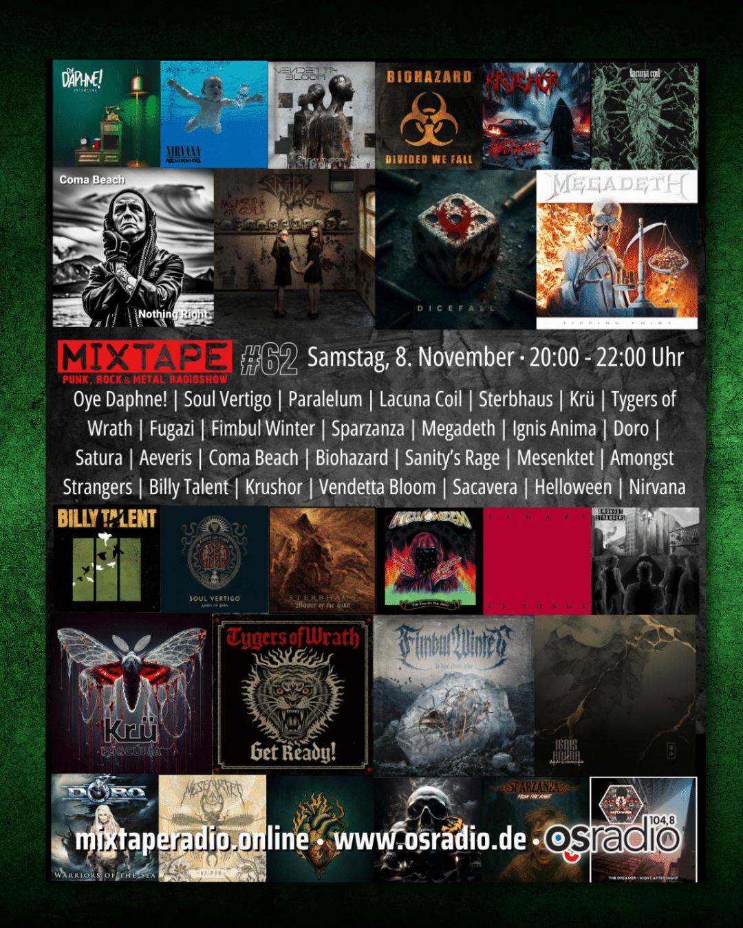 Lee más sobre el artículo Mixtape #62 German Version – Sendung vom 8. November