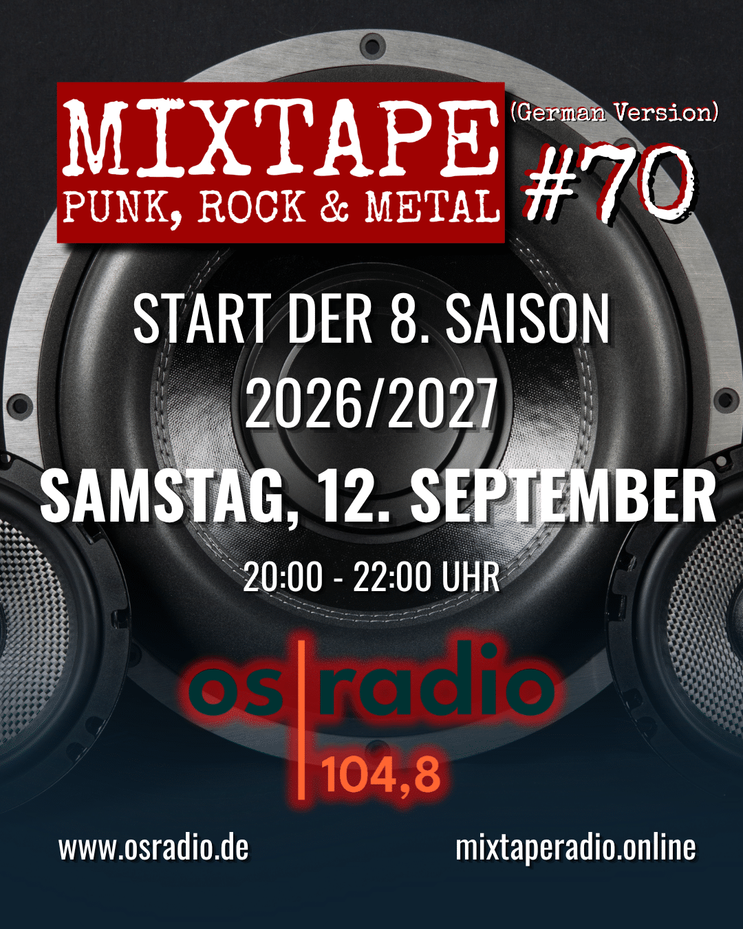 En este momento estás viendo Mixtape #70: Start der achten Saison auf OS-Radio 104,8